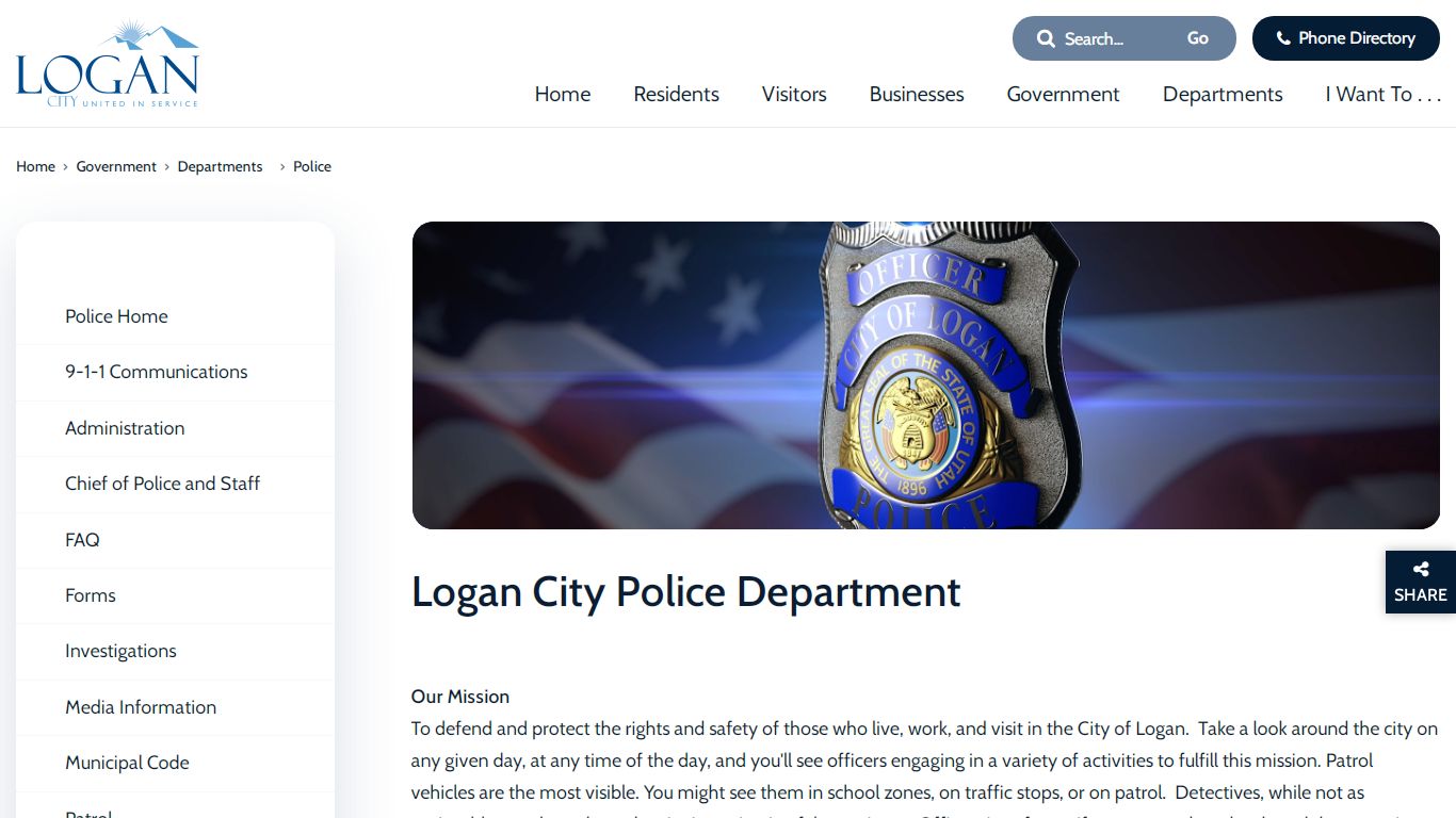 Logan City Police Department - Logan, Utah