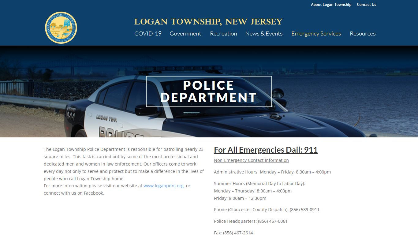Police Department | Logan Township, New Jersey